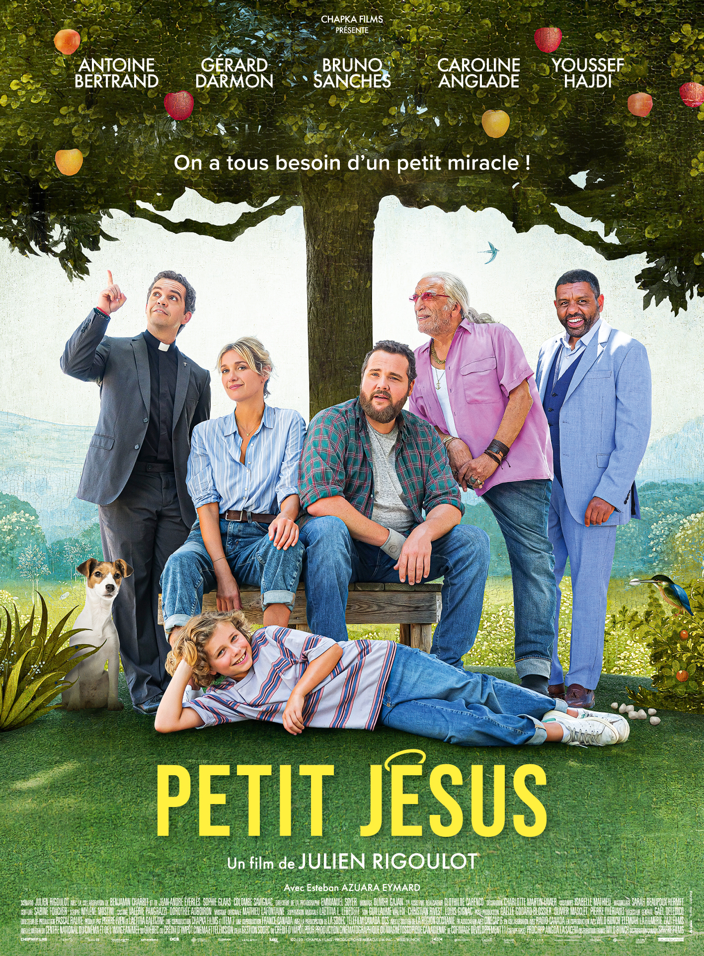 Affiche - Petit Jésus de Julien Rigoulot ©  Précédent Suivant  © 2023 — Chapka Films — Productions Miraculum Inc. — Wild Bunch