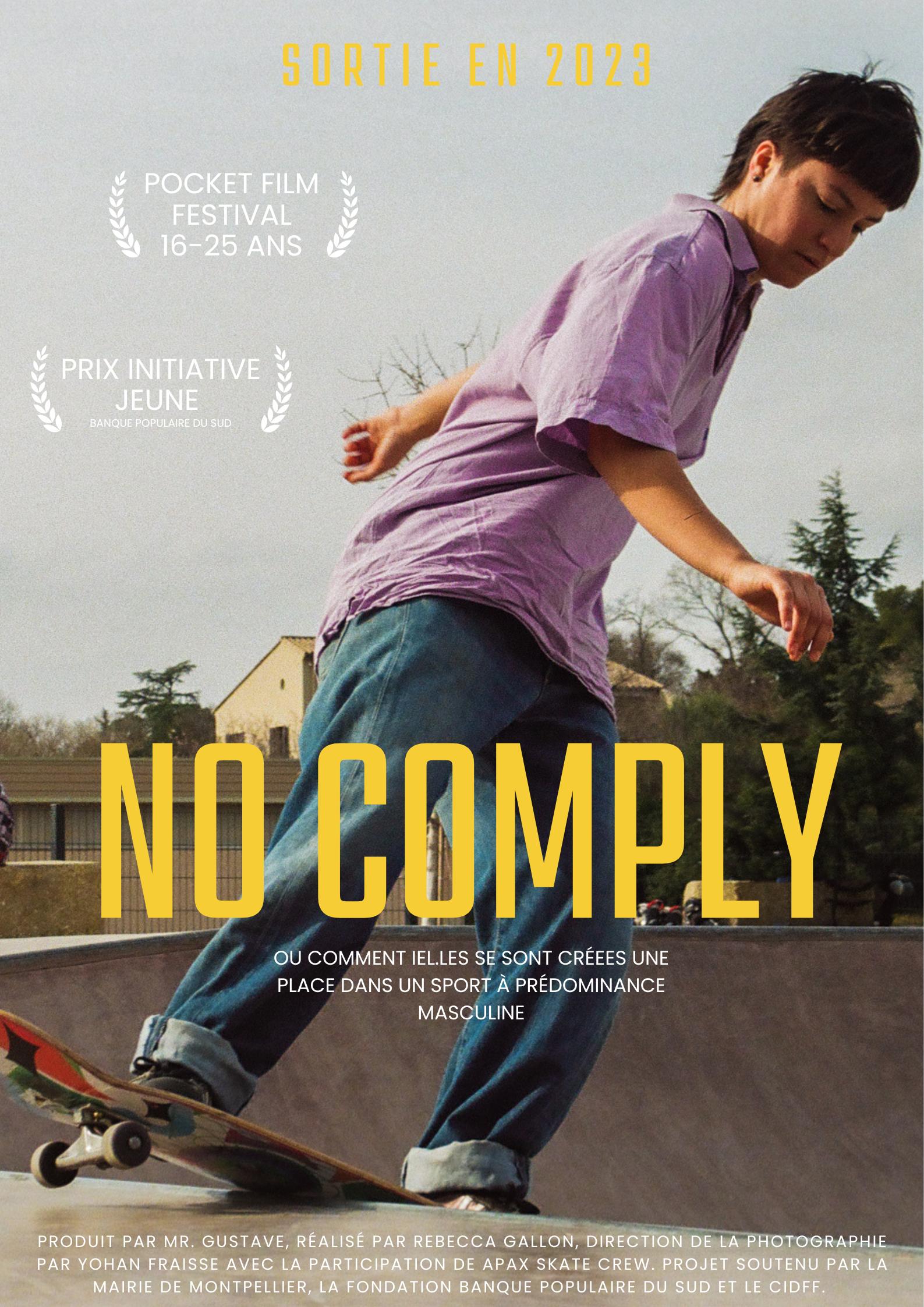 Affiche du film - No Comply de Rebecca Gallon © 2023  AnderAnderA production