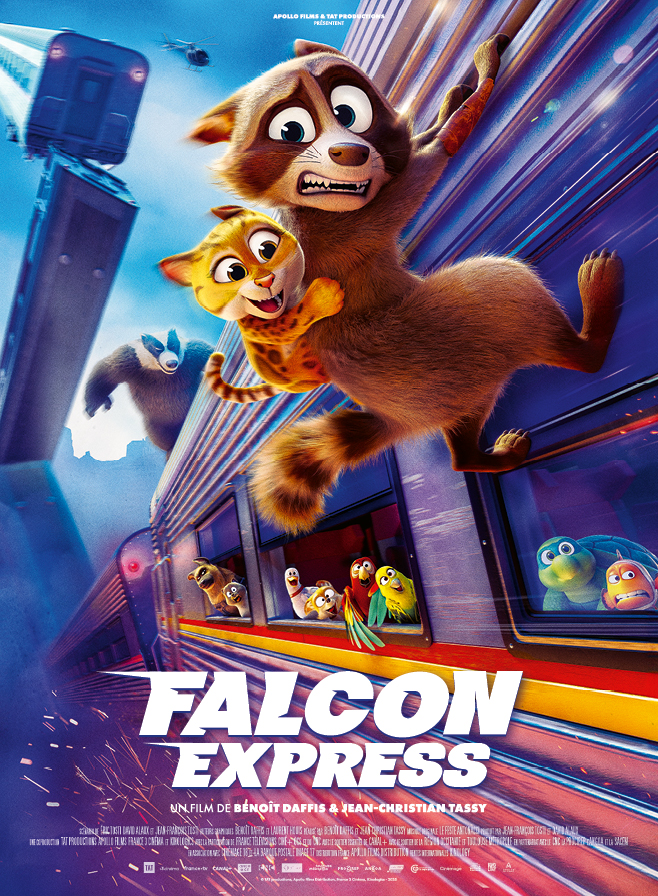 Affiche du film - Falcon Express de Benoît Daffis et Jean-Christian Tassy © 2025 TAT production I Apollo Films I France 3 Cinéma I Kinologics